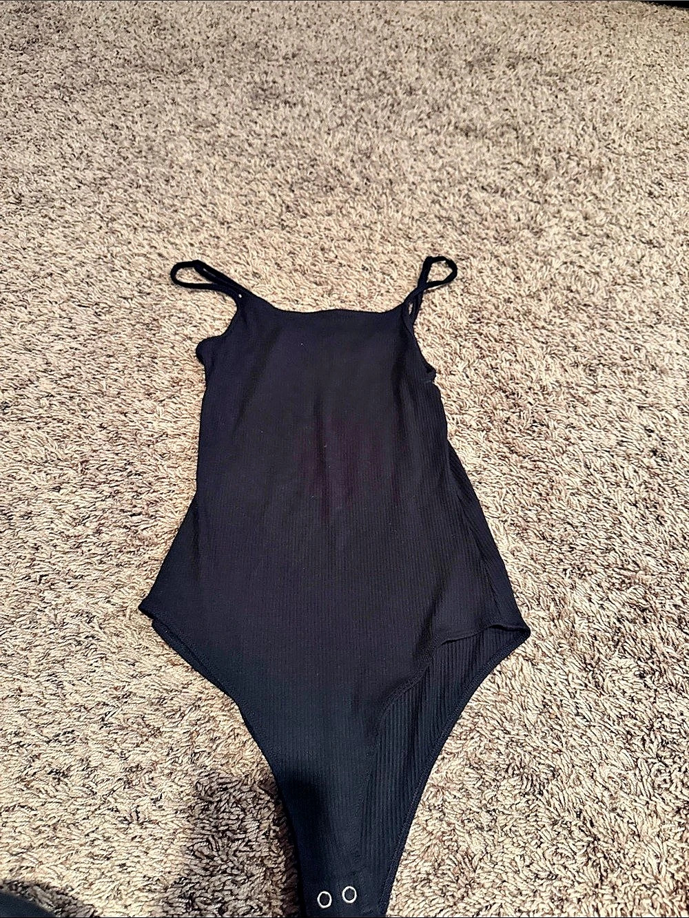 wild fable Black Ribbed One-Piece body suit